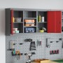 Gabinete de herramientas montado en la pared de con panel perforado rojo 100x20x55 cm de acero by , Tool cabinets - Ref: Foro...