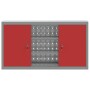 Gabinete de herramientas montado en la pared de con panel perforado rojo 100x20x55 cm de acero by , Tool cabinets - Ref: Foro...