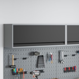 Gabinete de Herramientas Montado en la Pared con Puerta de Elevación a Gas Negro 100x25x35 cm von , Werkzeugschränke - Ref: F...