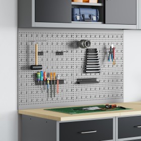 Tableros perforados 2 pcs con 8 accesorios gris