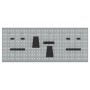 Tableros de Clavijas - Paquete de 3 con 15 accesorios, Gris, 50x60 cm, Acero von , Werkzeugorganisation und -lagerung - Ref: ...