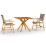 Juego de comedor de jardín 3 piezas madera maciza de acacia