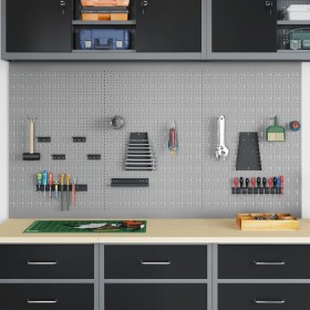 Tableros de Perforación 3 pcs con 15 Accesorios Gris 50x80 cm Acero by , Tool Organization and Storage - Ref: Foro24-4103484,...