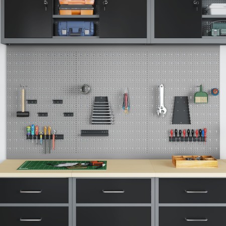 Tableros de Perforación 3 pcs con 15 Accesorios Gris 50x80 cm Acero by , Tool Organization and Storage - Ref: Foro24-4103484,...