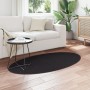 Alfombra "HUARTE" Negra 80x150 cm Ovalada de , Alfombras - Ref: Foro24-4103649, Precio: 41,96 €, Descuento: %