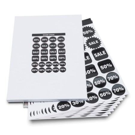 rillprint Surtido de pegatinas de descuento 10 hojas x 5 cajas de rillprint, Cinta para etiquetar - Ref: Foro24-441044, Preci...