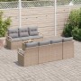 Conjunto de sofá de jardín 8 pcs Beige y gris 55 x 55 x 37 cm