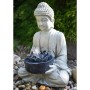 HEISSNER Figura de estanque Buda 37x31x50 cm gris