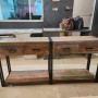 Mesa Consola  con Cajones 160x33x75 cm de Madera Reciclada | Foro24.es | Tu tienda online para hogar, jardín y más Foro24.es