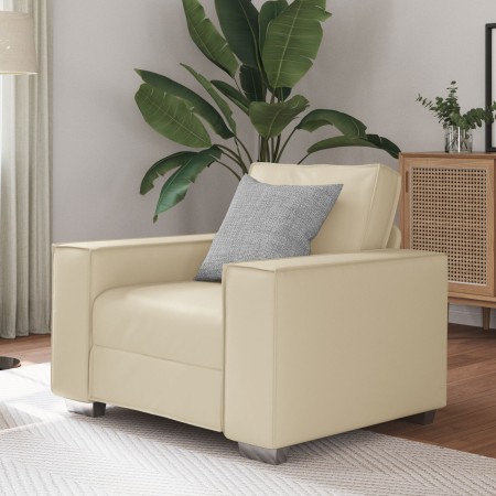 Sillón de Cuero Sintético color Crema de 59 cm by , Sofas - Ref: Foro24-4105040, Price: 166,35 €, Discount: %