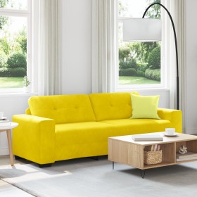 Sofá de 3 Plazas Amarillo 180 cm Terciopelo