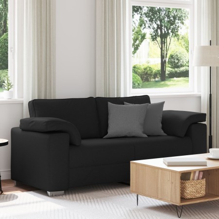 Sofá Loveseat Negro 140 cm de Tela by , Sofas - Ref: Foro24-4105229, Price: 231,87 €, Discount: %