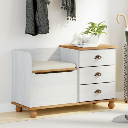 Banco de Almacenamiento para Entrada ASKIM Blanco 100x39x62 cm Madera Sólida de Pino | Foro24.es | Tu tienda online para hogar, jardín y más Foro24.es