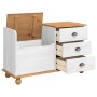 Banco de Almacenamiento para Entrada ASKIM Blanco 100x39x62 cm Madera Sólida de Pino | Foro24.es | Tu tienda online para hogar, jardín y más Foro24.es
