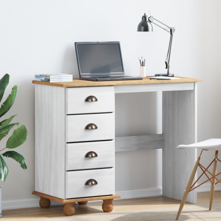 Escritorio "ASKIM" con cajones Blanco 95x40x75 cm Madera sólida Pino | Foro24.es | Tu tienda online para hogar, jardín y más Foro24.es