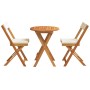 Set de Bistro Plegable de 3 Piezas con Cojines de Madera Maciza de Acacia | Foro24.es | Tu tienda online para hogar, jardín y más Foro24.es