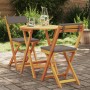 Juego de Bistro Plegable de 3 Piezas con Cojines de Madera Maciza de Acacia | Foro24.es | Tu tienda online para hogar, jardín y más Foro24.es