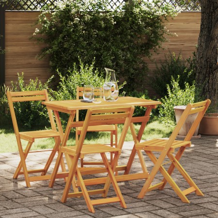 Conjunto Bistro Plegable de 5 Piezas de Madera Sólida de Acacia | Foro24.es | Tu tienda online para hogar, jardín y más Foro24.es
