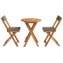 Juego de Bistro Plegable de 3 Piezas con Cojines de Madera Maciza de Acacia | Foro24.es | Tu tienda online para hogar, jardín y más Foro24.es