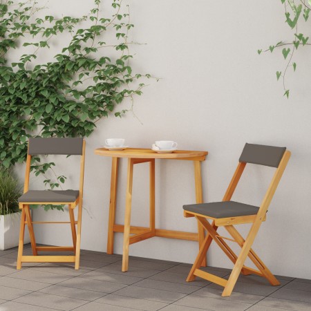 Juego de bistró plegable de 3 piezas con cojines de madera sólida de Acacia by , Garden sets - Ref: Foro24-4105508, Price: 12...