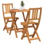 Juego de bistró plegable de 3 piezas de madera maciza de Acacia | Foro24.es | Tu tienda online para hogar, jardín y más Foro24.es