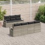 Conjunto de sofá de jardín 8 pcs Gris claro 55 x 55 x 37 cm