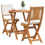 Juego de Bistro Plegable de 3 Piezas con Cojines de Madera Maciza de Acacia | Foro24.es | Tu tienda online para hogar, jardín y más Foro24.es