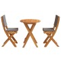 Conjunto Bistro Plegable de 3 Piezas con Cojines de Madera Maciza de Acacia | Foro24.es | Tu tienda online para hogar, jardín y más Foro24.es