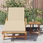 Tumbona plegable con ruedas y cojín beige de madera maciza de acacia von , Liegen - Ref: Foro24-4105529, Preis: 215,36 €, Rab...
