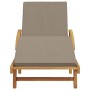 Tumbona plegable con ruedas y cojín taupe de madera sólida de acacia | Foro24.es | Tu tienda online para hogar, jardín y más Foro24.es