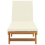 Tumbona de con ruedas y cojín en color crema blanca de madera maciza von , Liegen - Ref: Foro24-4105535, Preis: 208,17 €, Rab...