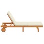 Tumbona de con ruedas y cojín en color crema blanca de madera maciza von , Liegen - Ref: Foro24-4105535, Preis: 208,17 €, Rab...