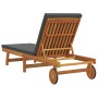 Tumbona con ruedas y cojín gris oscuro de madera sólida von , Liegen - Ref: Foro24-4105536, Preis: 182,79 €, Rabatt: %