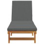 Tumbona con ruedas y cojín gris oscuro de madera sólida von , Liegen - Ref: Foro24-4105536, Preis: 182,79 €, Rabatt: %