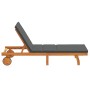 Tumbona con ruedas y cojín gris oscuro de madera sólida von , Liegen - Ref: Foro24-4105536, Preis: 182,79 €, Rabatt: %