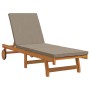Tumbona con ruedas y cojín en taupe de madera maciza von , Liegen - Ref: Foro24-4105538, Preis: 246,21 €, Rabatt: %