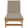 Tumbona con ruedas y cojín en taupe de madera maciza von , Liegen - Ref: Foro24-4105538, Preis: 246,21 €, Rabatt: %