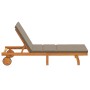 Tumbona con ruedas y cojín en taupe de madera maciza von , Liegen - Ref: Foro24-4105538, Preis: 246,21 €, Rabatt: %