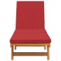 Tumbona con ruedas y cojín rojo de madera maciza von , Liegen - Ref: Foro24-4105539, Preis: 220,23 €, Rabatt: %