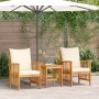 Conjunto de Jardín de 3 Piezas con Cojines de Madera Sólida de Acacia | Foro24.es | Tu tienda online para hogar, jardín y más Foro24.es