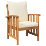 Conjunto de Jardín de 3 Piezas con Cojines de Madera Sólida de Acacia | Foro24.es | Tu tienda online para hogar, jardín y más Foro24.es