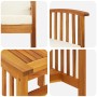Conjunto de Jardín de 3 Piezas con Cojines de Madera Sólida de Acacia | Foro24.es | Tu tienda online para hogar, jardín y más Foro24.es