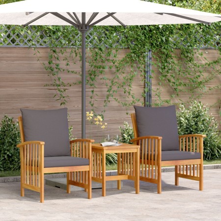 Set de Jardín de 3 Piezas con Cojines de Madera de Acacia Sólida | Foro24.es | Tu tienda online para hogar, jardín y más Foro24.es