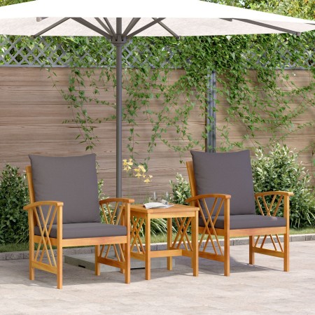 Conjunto de jardín de 3 piezas de  con cojines de madera de acacia sólida | Foro24.es | Tu tienda online para hogar, jardín y más Foro24.es