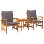 Conjunto de jardín de 3 piezas de  con cojines de madera de acacia sólida | Foro24.es | Tu tienda online para hogar, jardín y más Foro24.es