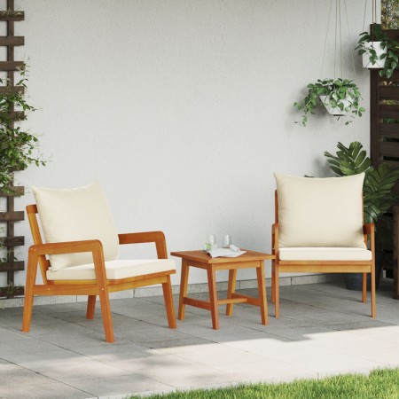 Conjunto de Bistro de 3 Piezas con Cojines de Madera Sólida de Acacia von , Outdoor-Sofas - Ref: Foro24-4106456, Preis: 209,5...
