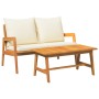 Juego de Bistro de 2 Piezas con Cojines de Madera Sólida de Acacia by , Outdoor sofas - Ref: Foro24-4106458, Price: 189,99 €,...