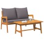 Juego de bistró de 2 piezas con cojines - Madera maciza de acacia de , Sofás de exterior - Ref: Foro24-4106462, Precio: 221,1...