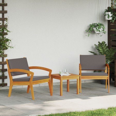 Conjunto de Bistro de 3 Piezas con Cojines, Hecho de Madera Maciza de Acacia von , Outdoor-Sofas - Ref: Foro24-4106470, Preis...