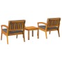 Conjunto de Bistro de 3 Piezas con Cojines, Hecho de Madera Maciza de Acacia von , Outdoor-Sofas - Ref: Foro24-4106470, Preis...